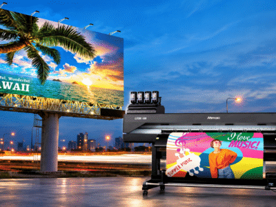 Example of outdoor printing signage on a billboard.