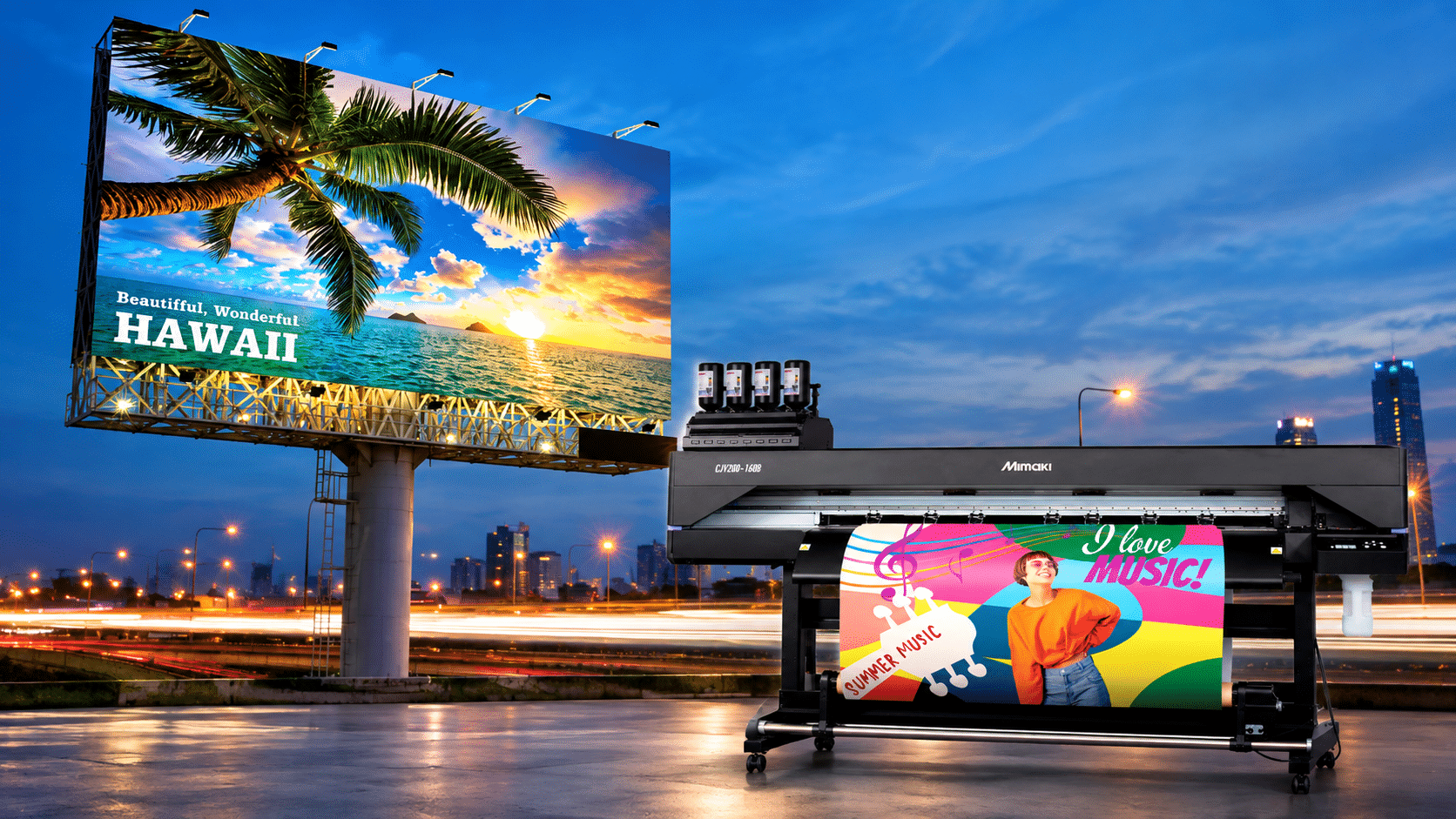 Example of outdoor printing signage on a billboard.
